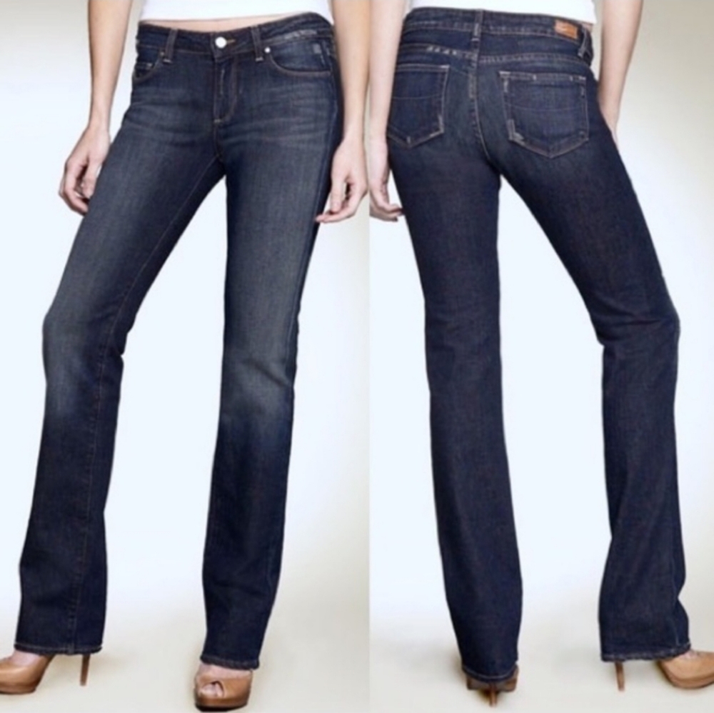 PAIGE Dark Blue Straight Leg Jeans